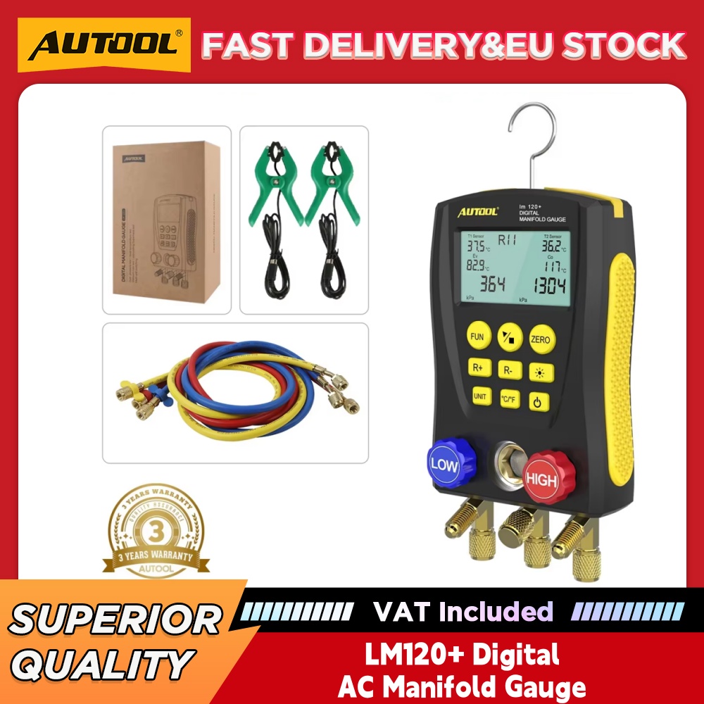 AUTOOL LM120+ Digital AC Manif - Air Conditioners 评论和价格