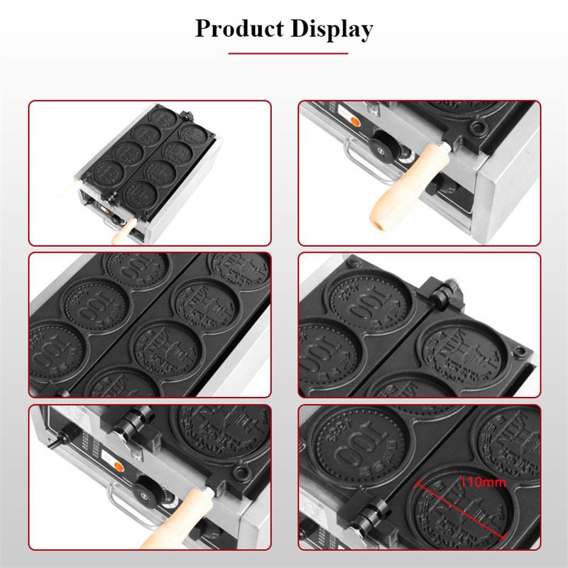 4pcs Small Gold Coin Bread Waf - Mini Waffle Maker Machine 评论和价格