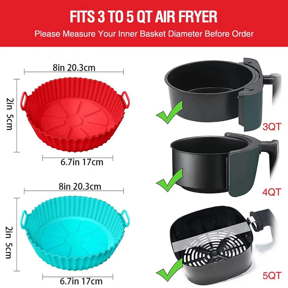 Air Fryer Silicone Basket Reus - Air Fryer Silicone Pot Liner 评论和价格