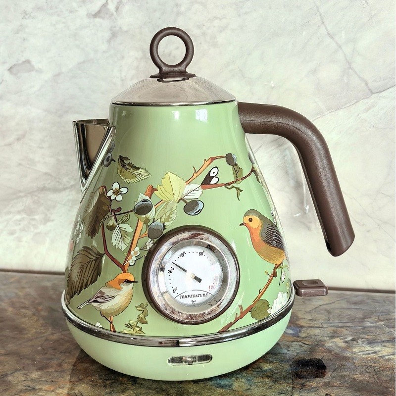 1.7L Retro Pink Floral Electri - Electric Kettle Temperature Control 评论和价格