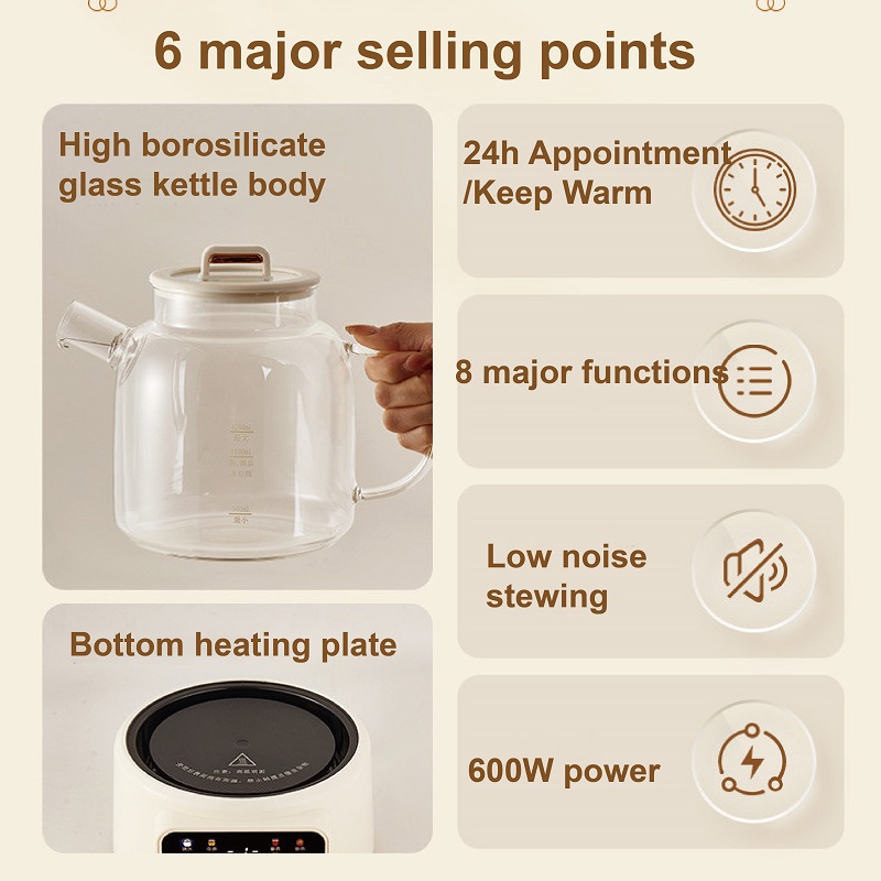 600W Multi-function Health Ket - Electric Kettle Temperature Control 评论和价格
